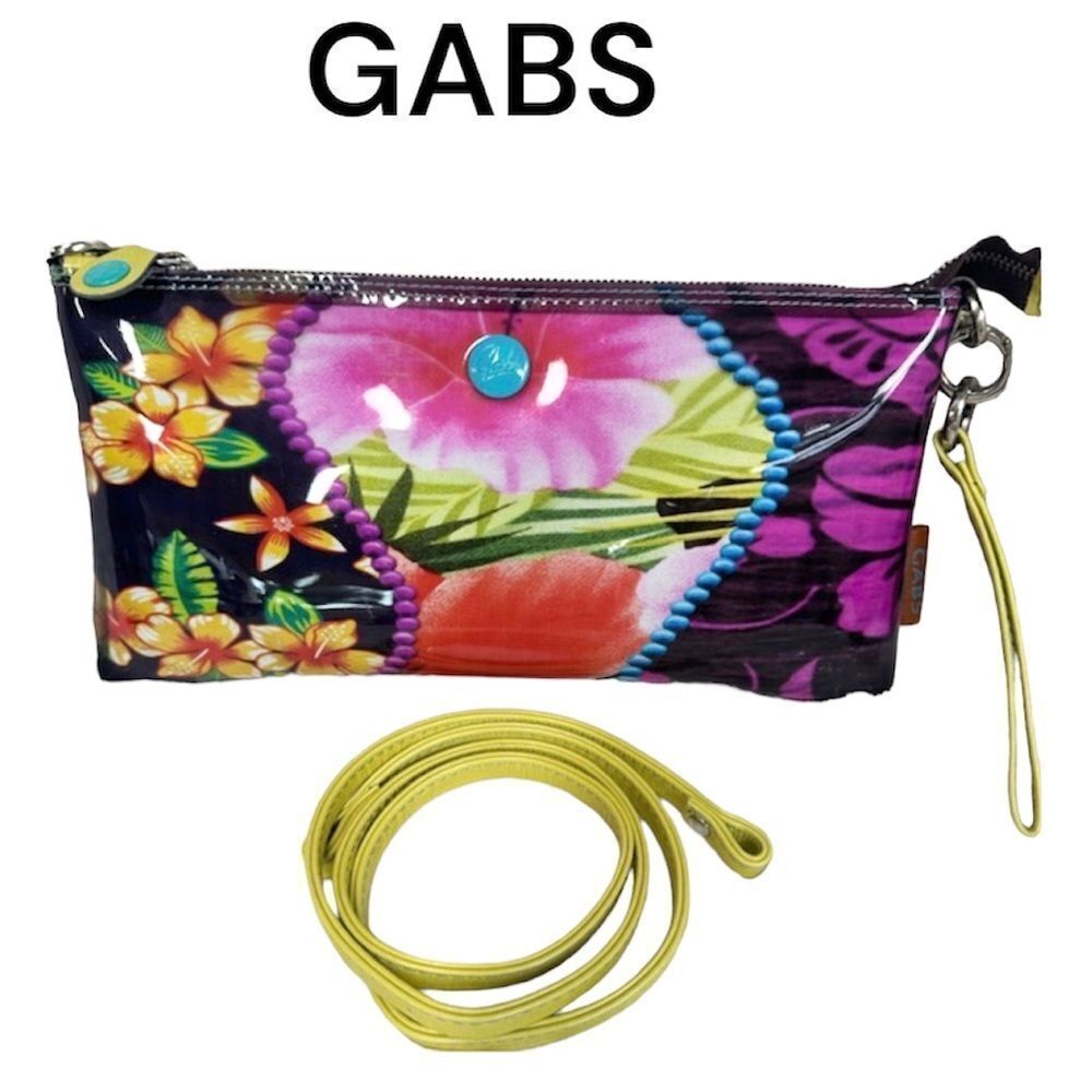 Gabs Made In Italy BEYONCE Hawaii Floral PVC Coated Leather Clutch Crossbody